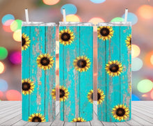 Load image into Gallery viewer, Blue Sunflower Tumbler