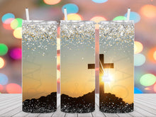 Load image into Gallery viewer, Glitter Cross Tumbler