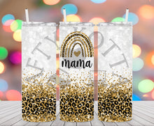 Load image into Gallery viewer, Glitter Leopard Mama Rainbow Tumbler