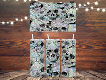 Load image into Gallery viewer, Glitter Skulls and Flowers Tumbler