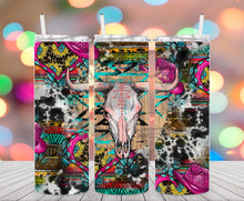 Load image into Gallery viewer, Pink Bull Skull Tumbler