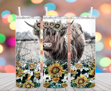 Load image into Gallery viewer, Sunflower Cow Tumbler
