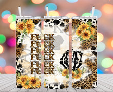 Load image into Gallery viewer, Sunflower Leopard Cow Fuck Tumbler