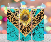 Load image into Gallery viewer, Turquoise Sunflower Tumbler