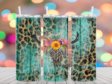 Load image into Gallery viewer, Turquoise Leopard Skull Tumbler