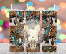 Load image into Gallery viewer, Western Cow Skull Tumbler