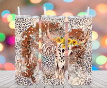 Load image into Gallery viewer, Wild and Free Cow Skull Tumbler