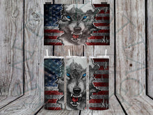 Load image into Gallery viewer, Wolf Flag Tumbler