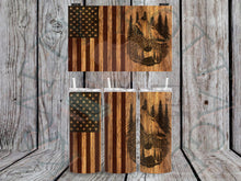 Load image into Gallery viewer, Wooden Wolf Flag Tumbler